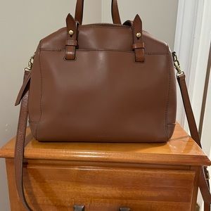 Fossil brown leather cross body